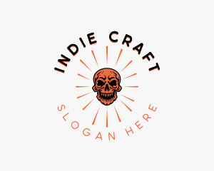 Indie - Hipster Skull Tattoo logo design