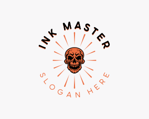 Hipster Skull Tattoo logo design