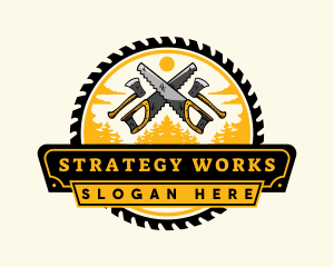 Lumberjack Woodwork Tool logo design