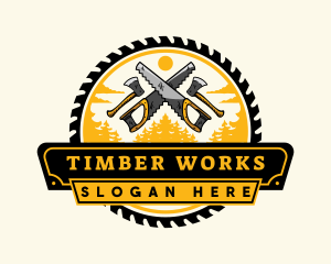 Timber - Lumberjack Woodwork Tool logo design