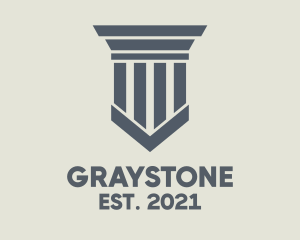 Gray - Gray Simple Pillar logo design