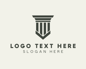 Gray Simple Pillar logo design