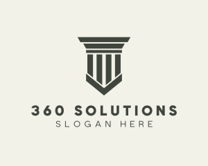 Gray Simple Pillar logo design