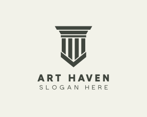 Gray Simple Pillar logo design