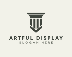 Gray Simple Pillar logo design