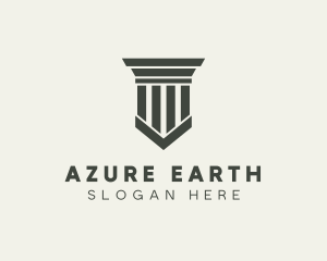 Gray Simple Pillar logo design