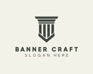 Gray Simple Pillar logo design