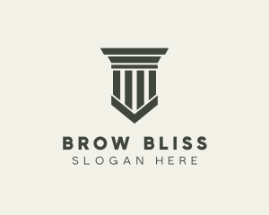 Gray Simple Pillar logo design