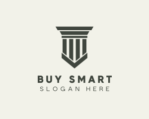 Gray Simple Pillar logo design