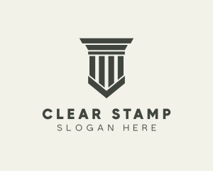 Gray Simple Pillar logo design