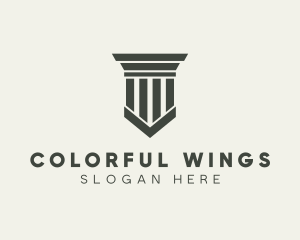 Gray Simple Pillar logo design