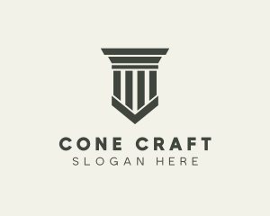 Gray Simple Pillar logo design