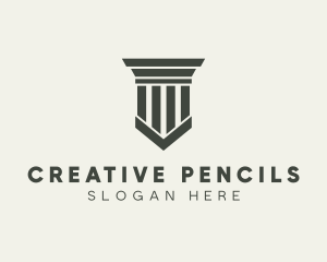 Gray Simple Pillar logo design