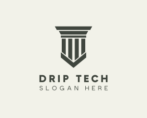 Gray Simple Pillar logo design