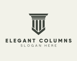 Gray Simple Pillar logo design