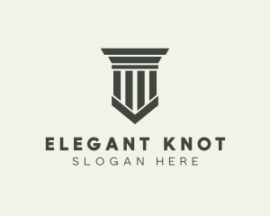 Gray Simple Pillar logo design