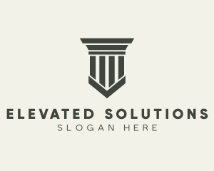 Gray Simple Pillar logo design