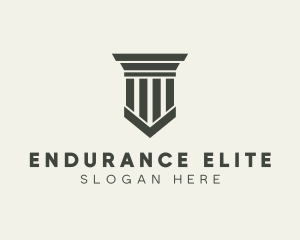 Gray Simple Pillar logo design