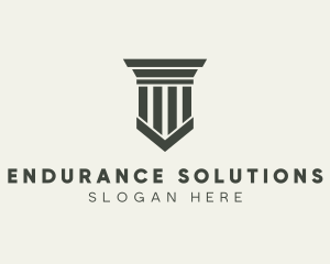 Gray Simple Pillar logo design