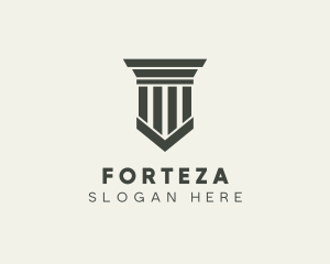 Gray Simple Pillar logo design