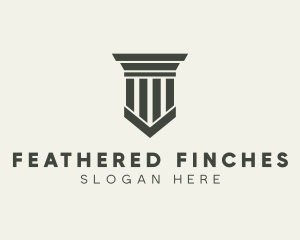 Gray Simple Pillar logo design