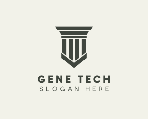 Gray Simple Pillar logo design