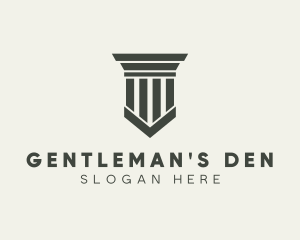 Gray Simple Pillar logo design