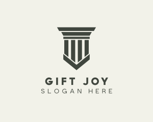 Gray Simple Pillar logo design