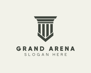 Gray Simple Pillar logo design