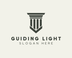 Gray Simple Pillar logo design