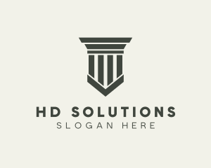 Gray Simple Pillar logo design