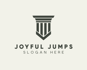 Gray Simple Pillar logo design