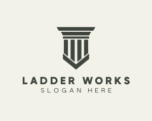 Gray Simple Pillar logo design