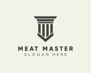 Gray Simple Pillar logo design