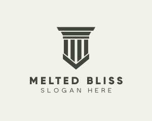 Gray Simple Pillar logo design