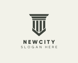 Gray Simple Pillar logo design