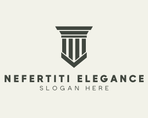 Gray Simple Pillar logo design