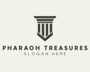 Gray Simple Pillar logo design