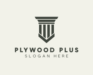 Gray Simple Pillar logo design