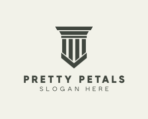 Gray Simple Pillar logo design