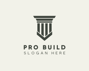 Gray Simple Pillar logo design