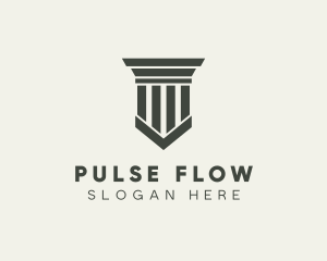 Gray Simple Pillar logo design