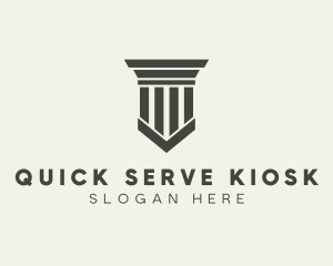 Gray Simple Pillar logo design