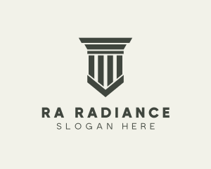 Gray Simple Pillar logo design