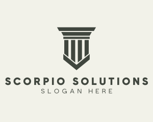 Gray Simple Pillar logo design