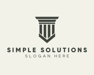 Gray Simple Pillar logo design