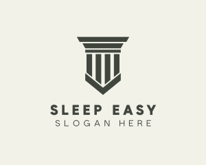 Gray Simple Pillar logo design