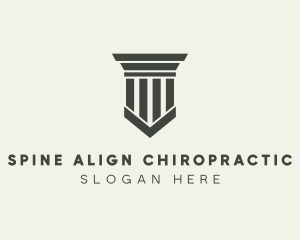 Gray Simple Pillar logo design