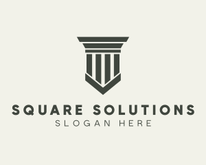 Gray Simple Pillar logo design