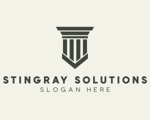 Gray Simple Pillar logo design